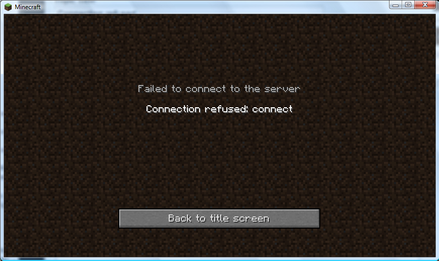 Image of the Connection Refused-Connect Error